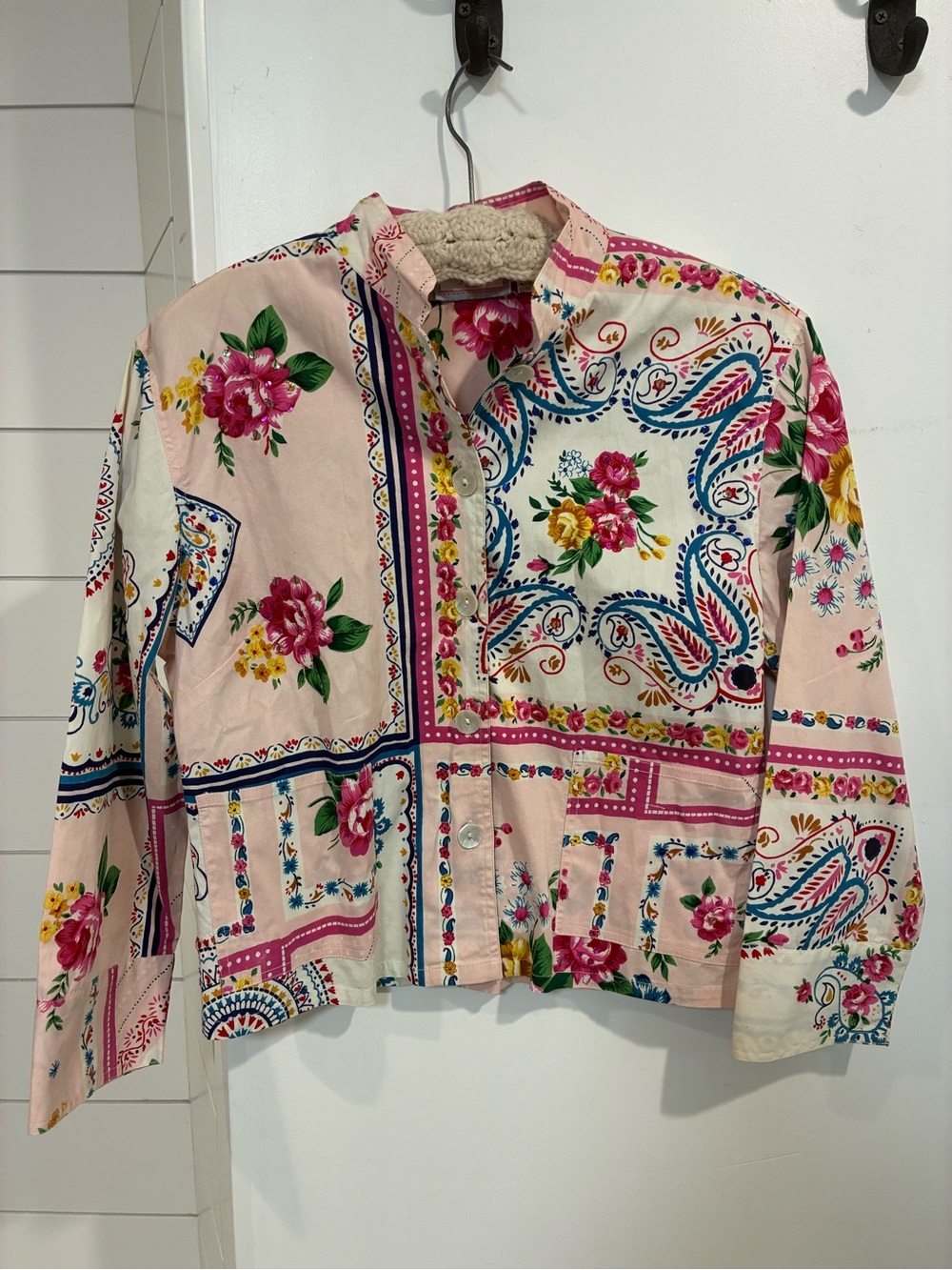 Vintage Floral Patchwork Lightweight Jacket shirt button up vintage New Identity
